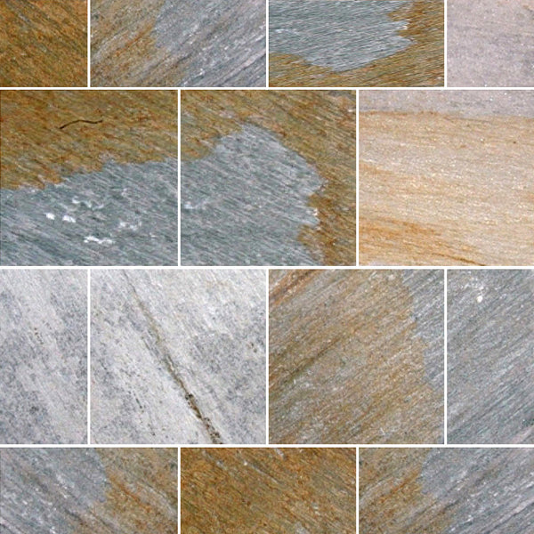 Gold White Quartzite 12x12 Gauged