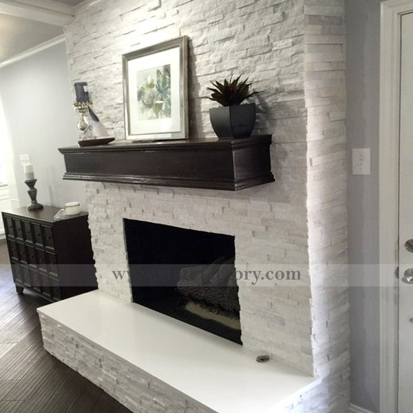 arctic-white-stacked-stone-veneer-fireplace-walling