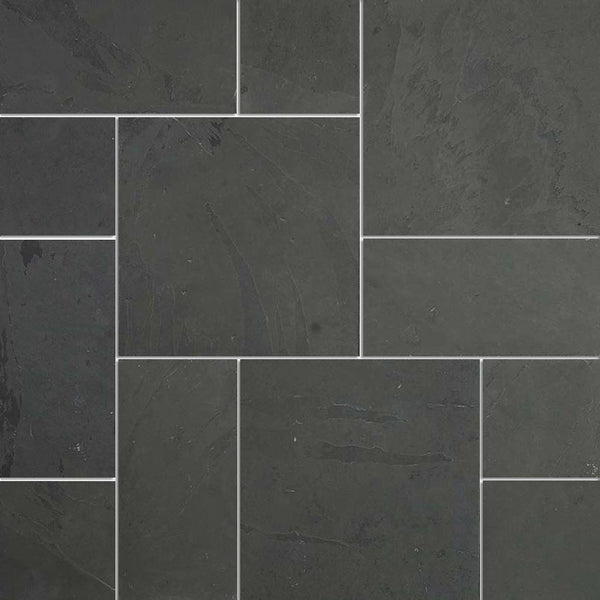 French Pattern Designs Black Slate Tiles