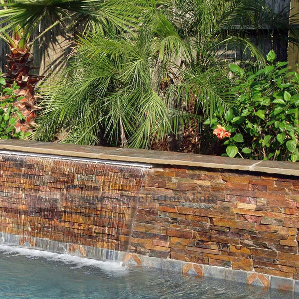 california gold ledger panel outdoor water feature