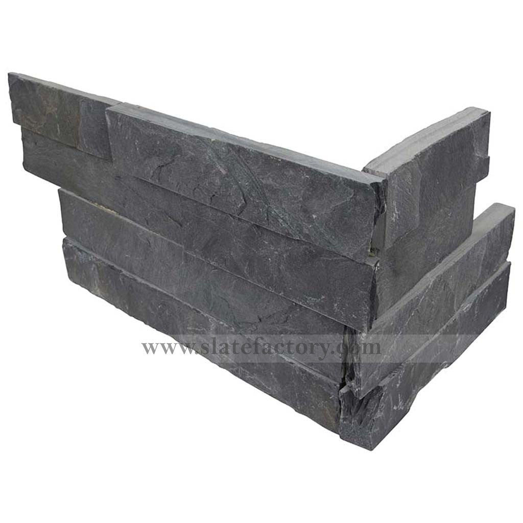 Charcoal Stacked Stone Corner