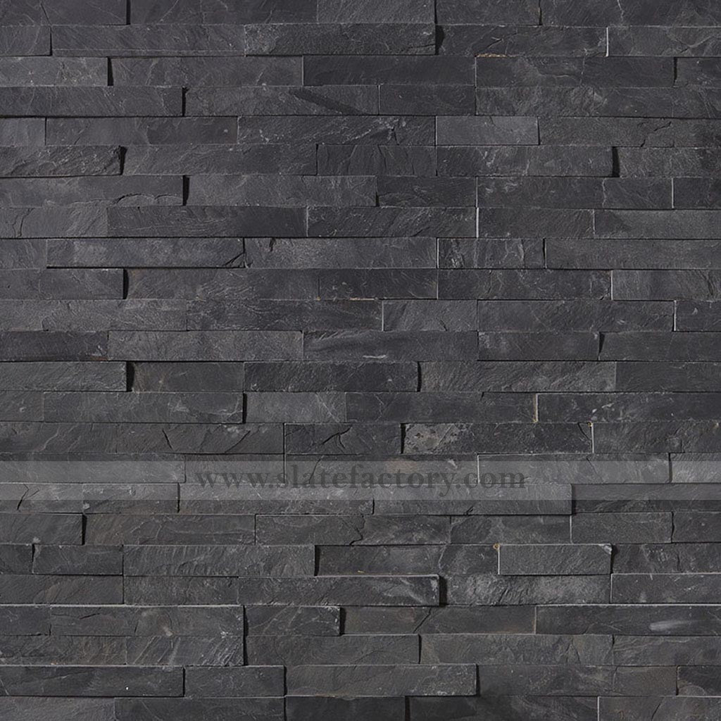 Charcoal Slate Stacked Stone Panels