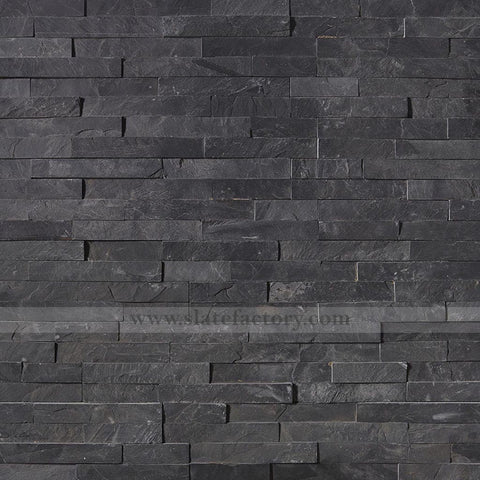 Charcoal Slate Stacked Stone Panels